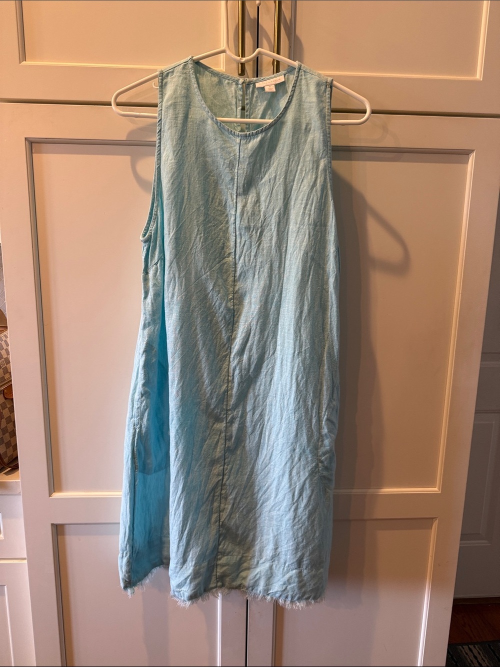 Charter Club Light Blue Sleeveless Mini Dress 100% linen large